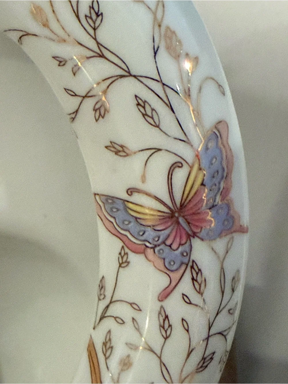 Vintage Hope San Francisco Butterfly Porcelain Frame Cottagecore Floral Whimsy